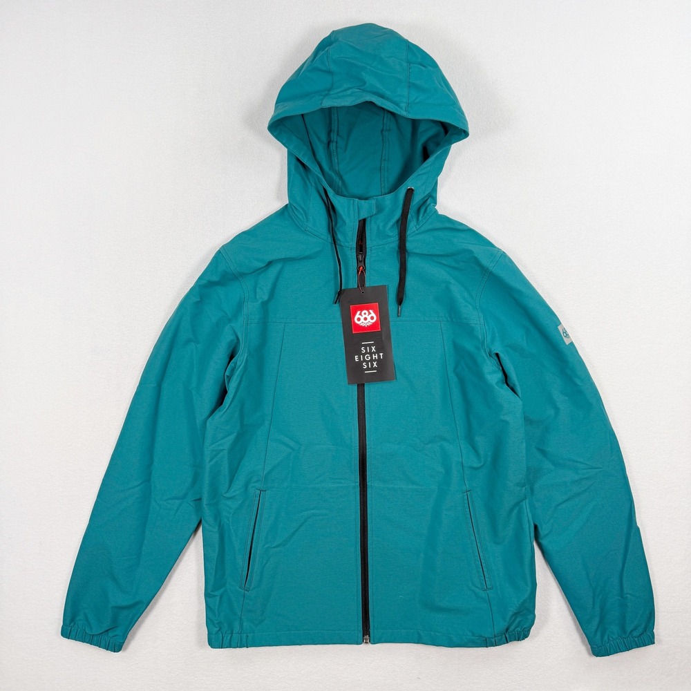 686 Unix Hooded Jacket Size M Mens Deep Lake Blue KCR915, NEW